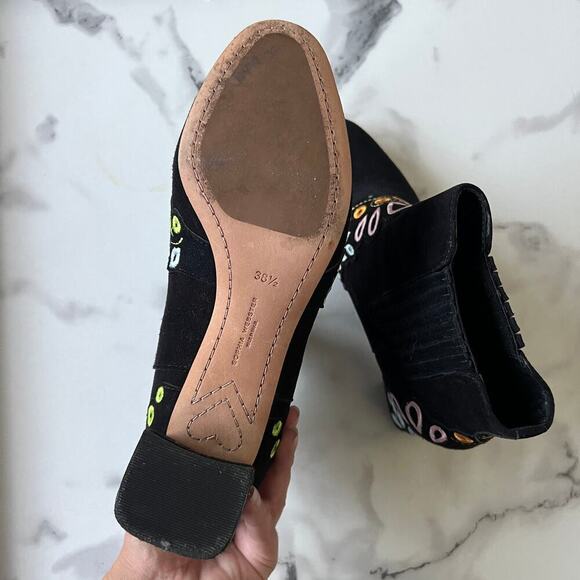 Sophia Webster Liliana Black Suede Embroidered Booties Size 38.5 - Picture 8 of 9